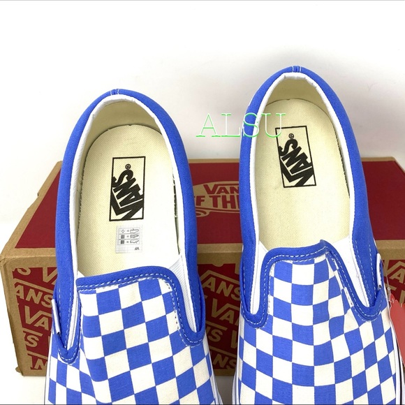 VANS Classic Slip On Checkerboard Blue Women’s - Picture 5 of 8